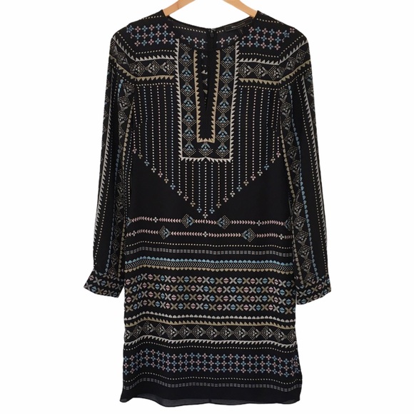 BCBG MaxAzria Freya Shift Column Tunic Style Boho Geometric Dress NWT | XS - Picture 2 of 11